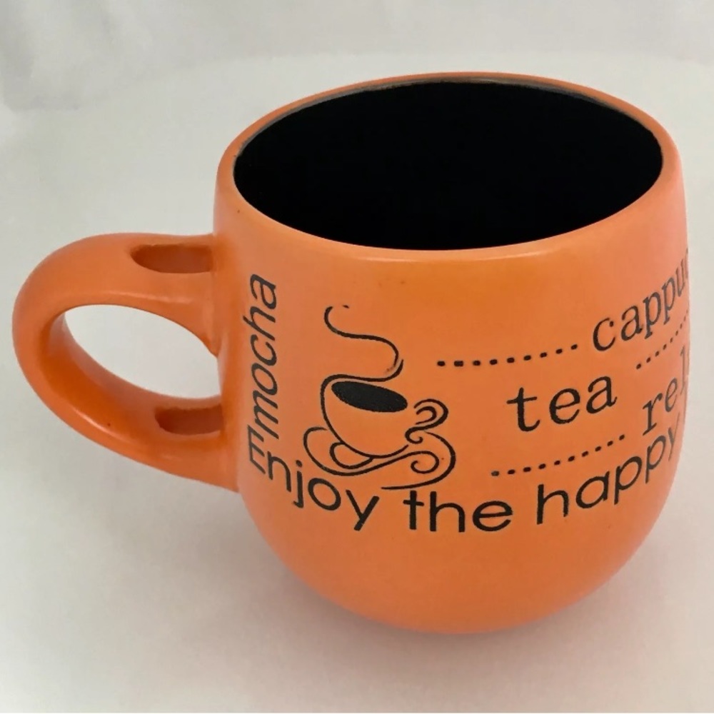 ☘️5 for $25☘️ Coffee Clay Ceramic 12oz Mug Tea Cup Red Orange